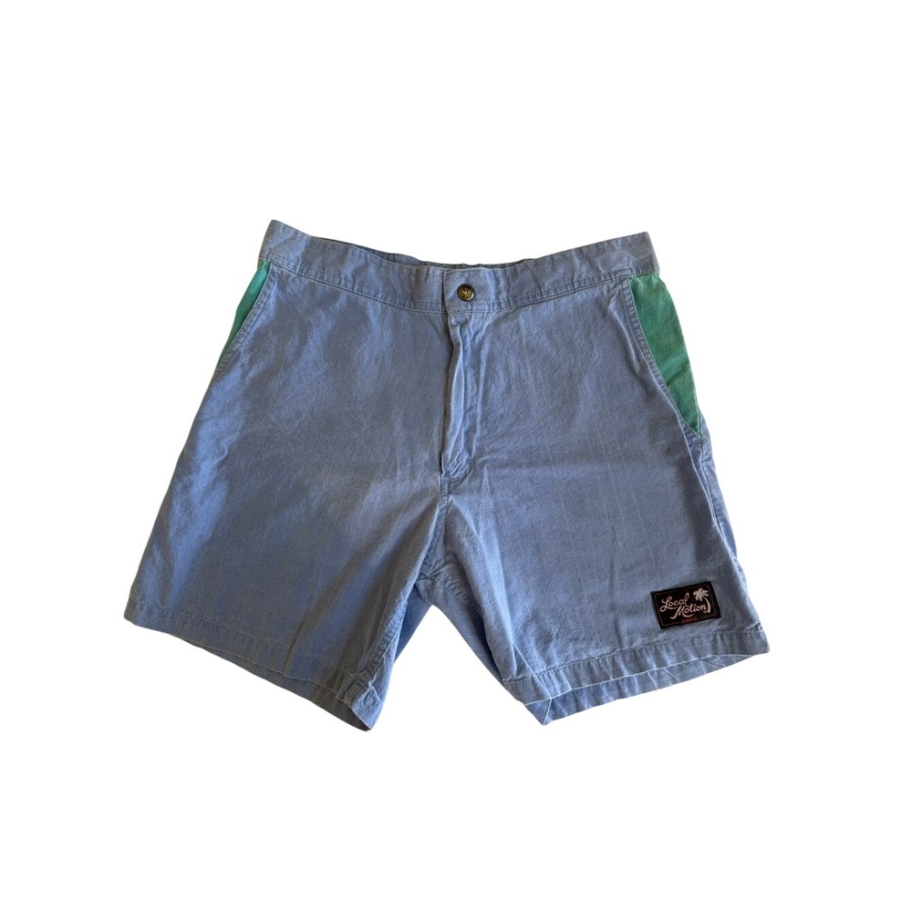 Vintage Local Motion Hawaii Surf Paddle Shorts Light Blue Men's Size 30 Summer